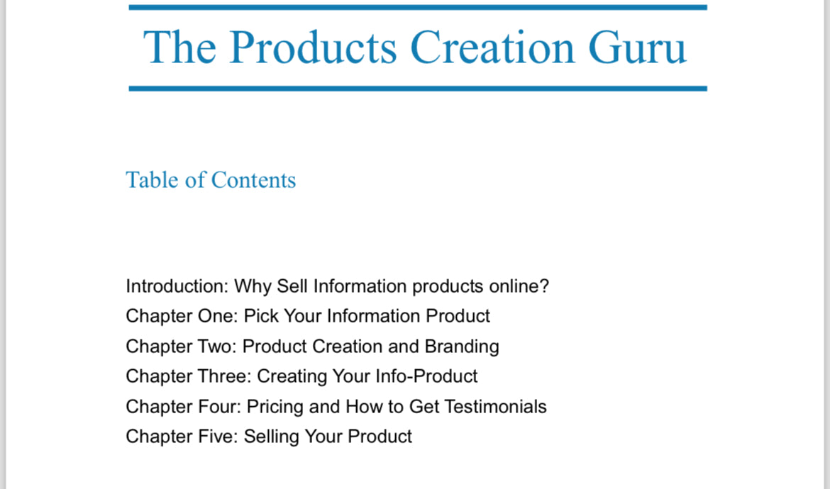 The Products Creation Guru