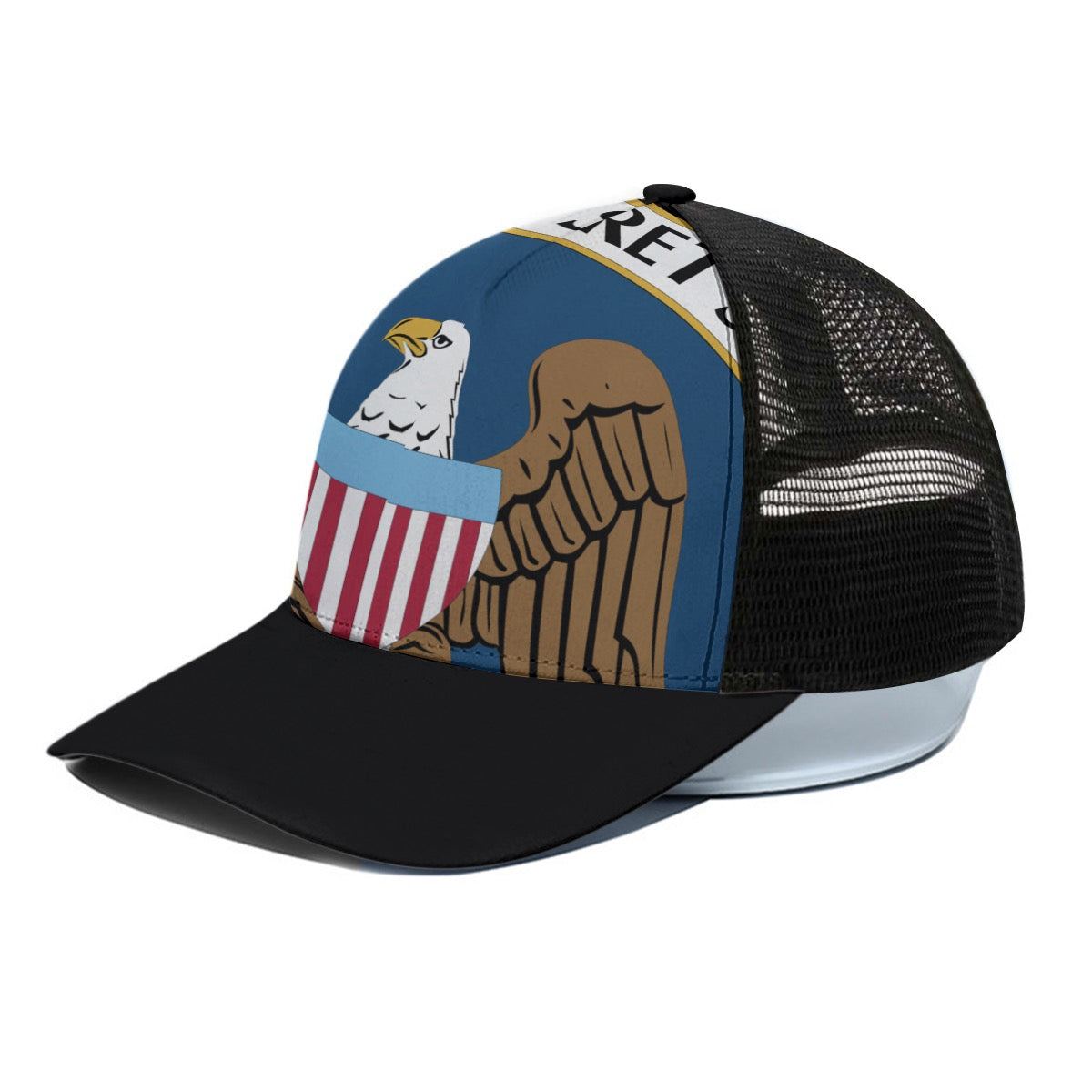 Six Figure Cap With Black Half-mesh