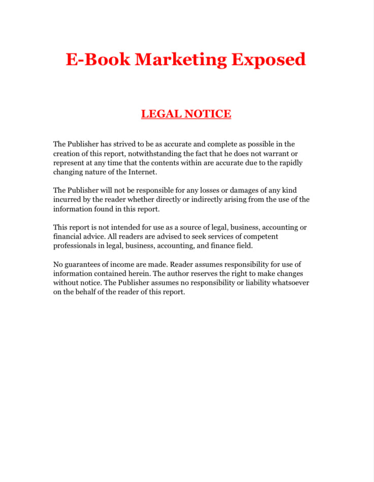 E-Book Marketing Exposed (E-Book)